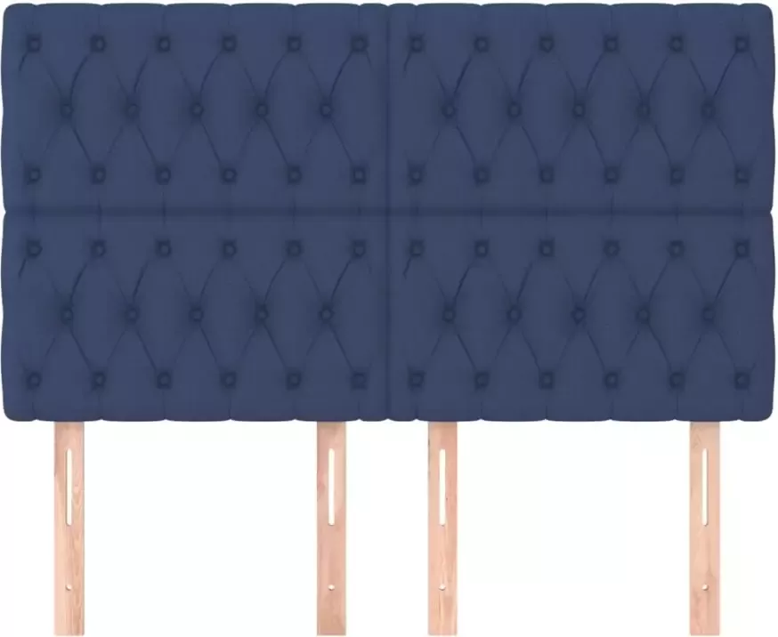 VIDAXL Hoofdborden 4 st 72x7x78 88 cm stof blauw - Foto 2