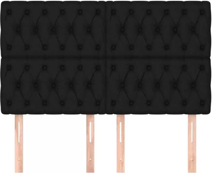 VIDAXL Hoofdborden 4 st 72x7x78 88 cm stof zwart - Foto 2
