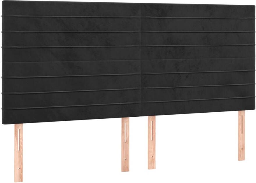 VIDAXL Hoofdborden 4 st 90x5x78 88 cm fluweel zwart