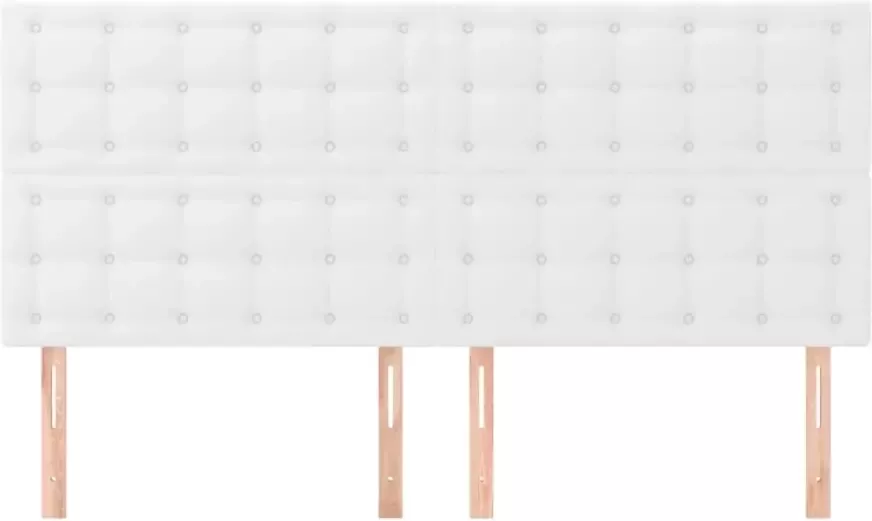 VidaXL Hoofdborden 4 st 90x5x78 88 cm kunstleer wit - Foto 5