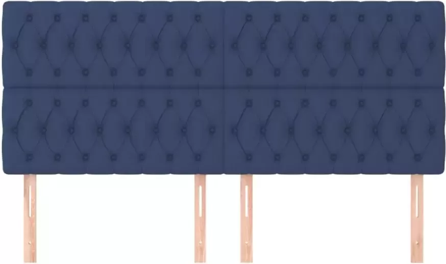 VIDAXL Hoofdborden 4 st 90x7x78 88 cm stof blauw - Foto 3