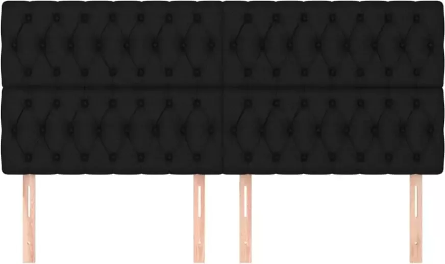 VIDAXL Hoofdborden 4 st 90x7x78 88 cm stof zwart - Foto 3