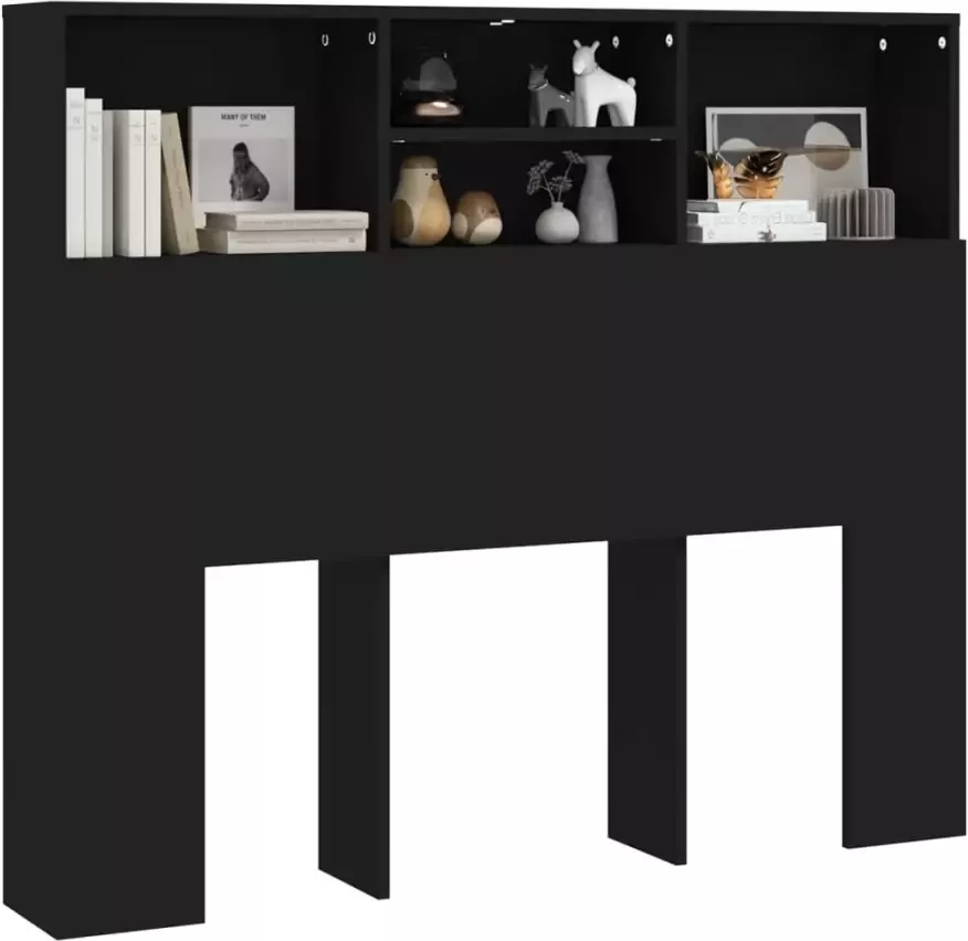 VIDAXL Hoofdbordkast 120x19x103 5 cm zwart - Foto 2