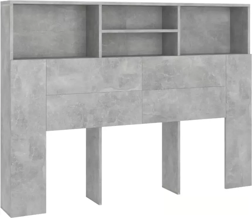 VIDAXL Hoofdbordkast 140x19x103 5 cm betongrijs - Foto 2
