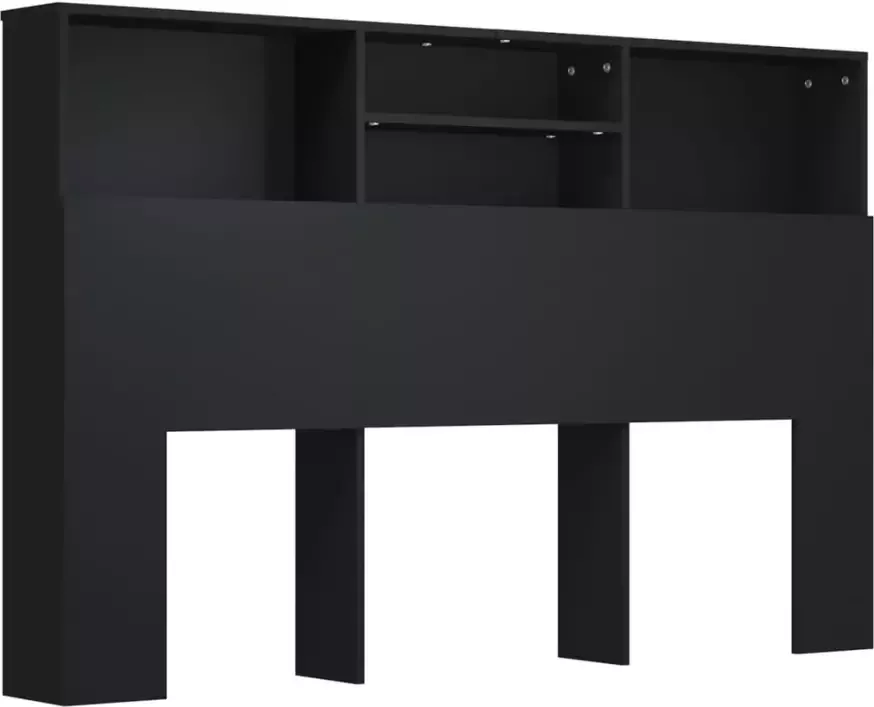 VIDAXL Hoofdbordkast 160x19x103 5 cm zwart - Foto 3