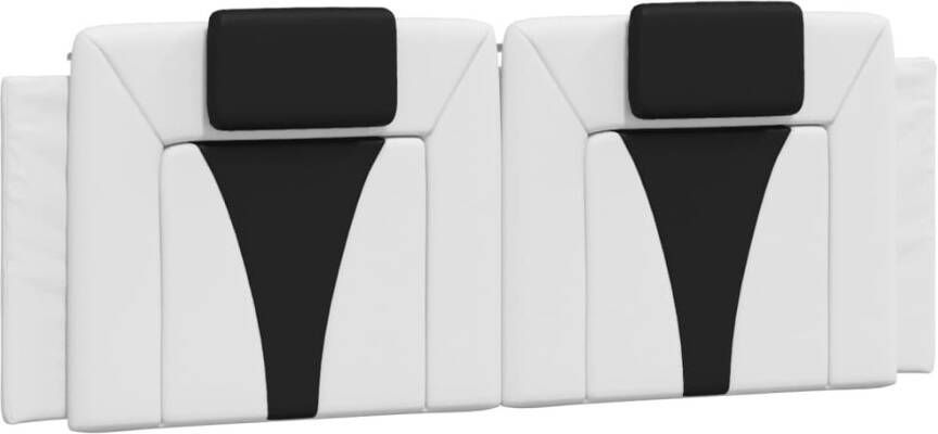VIDAXL Hoofdbordkussen 120 cm kunstleer wit en zwart - Foto 3