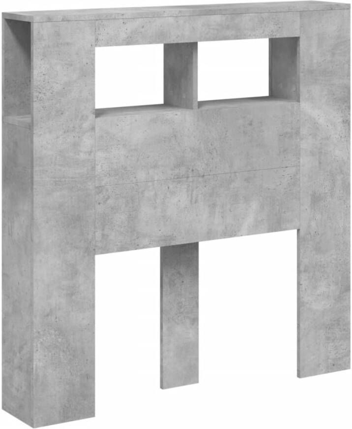 VIDAXL Hoofdeinde met LED 100x18 5x103 5 cm bewerkt hout betongrijs - Foto 3