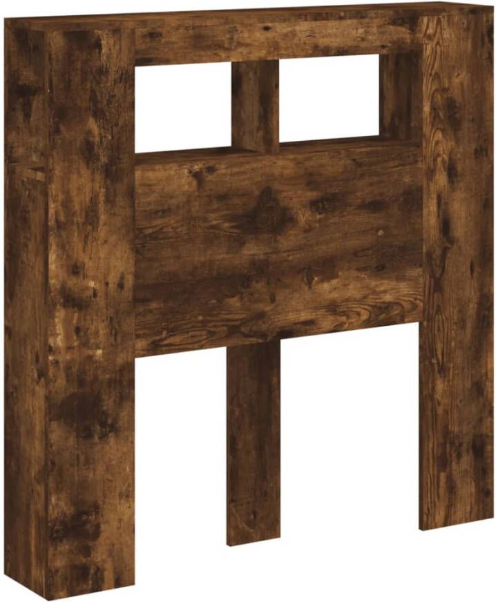 VIDAXL Hoofdeinde met LED 100x18 5x103 5 cm bewerkt hout gerookt eiken - Foto 3