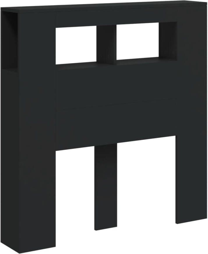 VidaXL Hoofdbord Met LED Hoofdborden Met LED Hoofdbord Bed Hoofdeinde met LED 100x18 5x103 5 cm bewerkt hout zwart - Foto 5