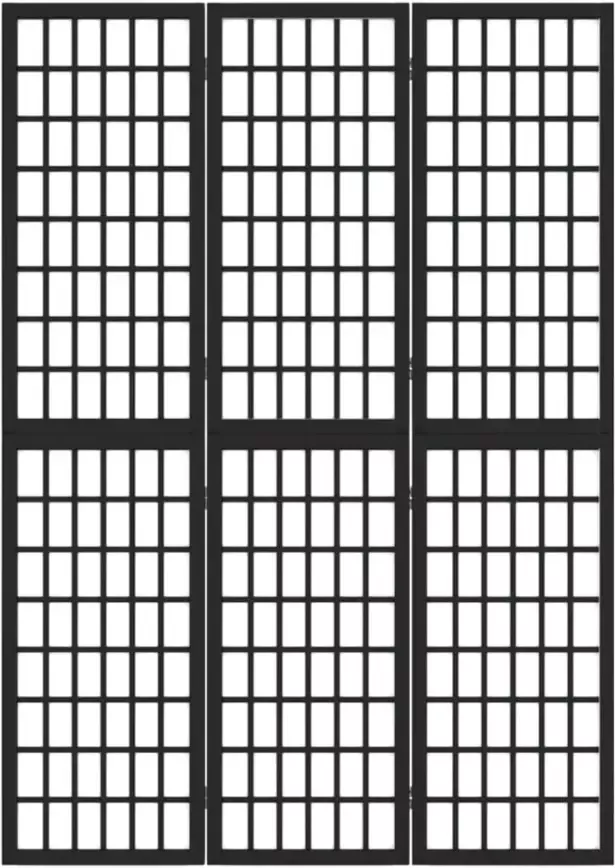 VidaXL -Kamerscherm-inklapbaar-3-panelen-Japanse-stijl-120x170-cm-zwart