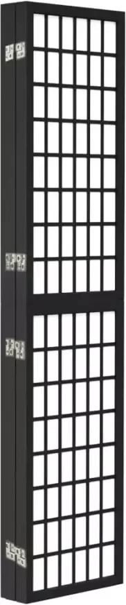 VidaXL -Kamerscherm-inklapbaar-5-panelen-Japanse-stijl-200x170-cm-zwart - Foto 3