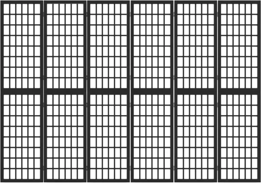 VidaXL -Kamerscherm-inklapbaar-6-panelen-Japanse-stijl-240x170-cm-zwart
