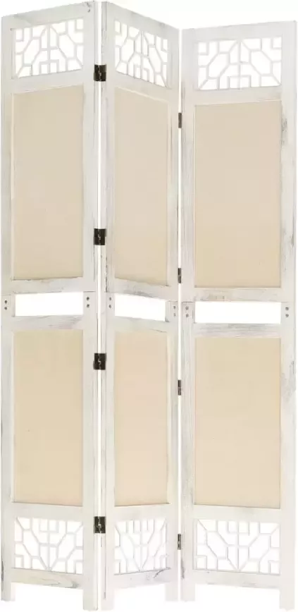 VidaXL -Kamerscherm-met-3-panelen-105x165-cm-stof-crèmekleurig - Foto 2