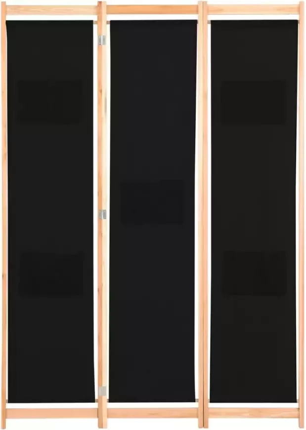VidaXL -Kamerscherm-met-3-panelen-120x170x4-cm-stof-zwart