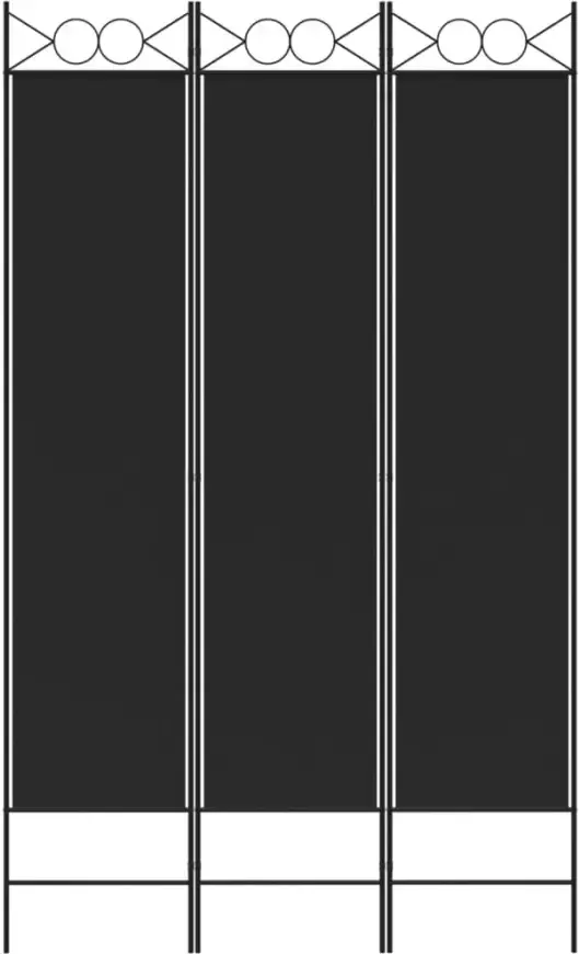 VidaXL -Kamerscherm-met-3-panelen-120x200-cm-stof-zwart - Foto 2