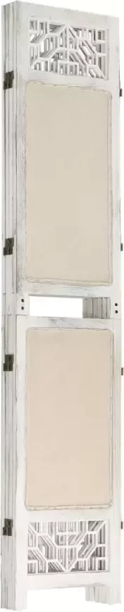 VidaXL -Kamerscherm-met-4-panelen-140x165-cm-stof-crèmekleurig - Foto 3