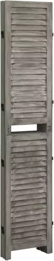 VidaXL -Kamerscherm-met-4-panelen-143x166-cm-massief-hout-grijs - Foto 4