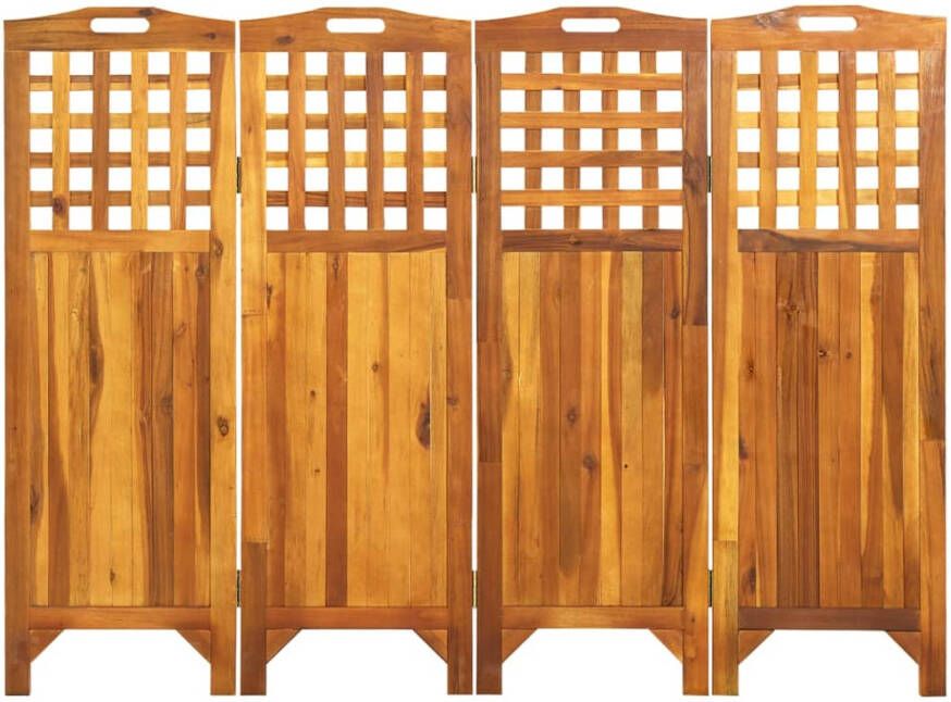 VidaXL -Kamerscherm-met-4-panelen-161x2x120-cm-massief-acaciahout - Foto 5