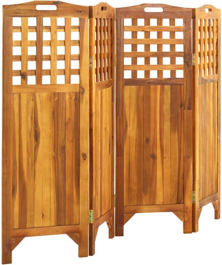VidaXL -Kamerscherm-met-4-panelen-161x2x120-cm-massief-acaciahout - Foto 3