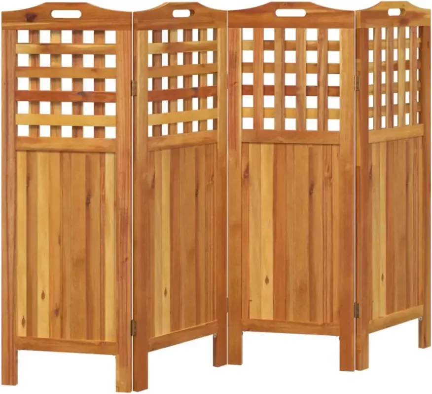 VidaXL -Kamerscherm-met-4-panelen-162x2x115-cm-massief-acaciahout - Foto 2