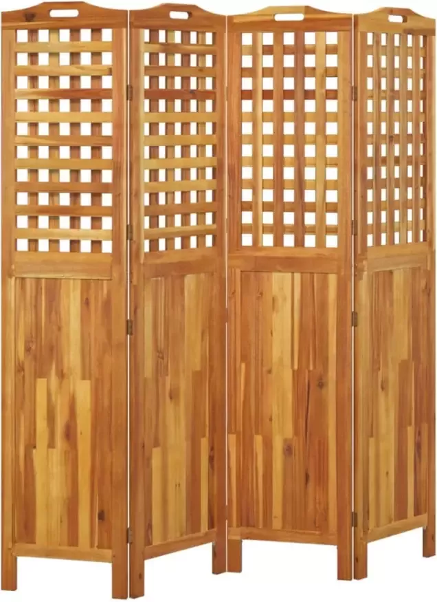 VidaXL -Kamerscherm-met-4-panelen-162x2x180-cm-massief-acaciahout - Foto 4