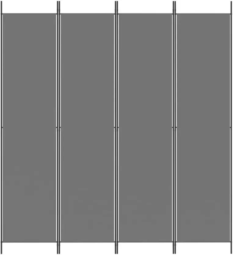 VidaXL -Kamerscherm-met-4-panelen-200x220-cm-stof-antracietkleurig - Foto 2