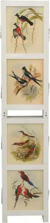 VidaXL -Kamerscherm-met-5-panelen-178x165-cm-massief-paulowniahout-wit - Foto 4