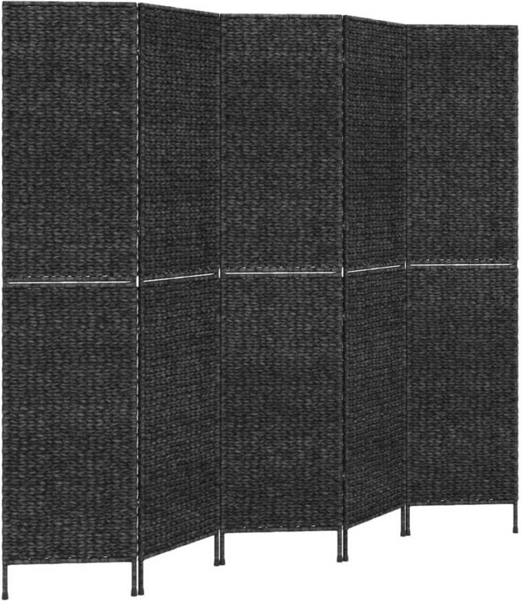 VidaXL -Kamerscherm-met-5-panelen-205x180-cm-waterhyacint-zwart - Foto 3