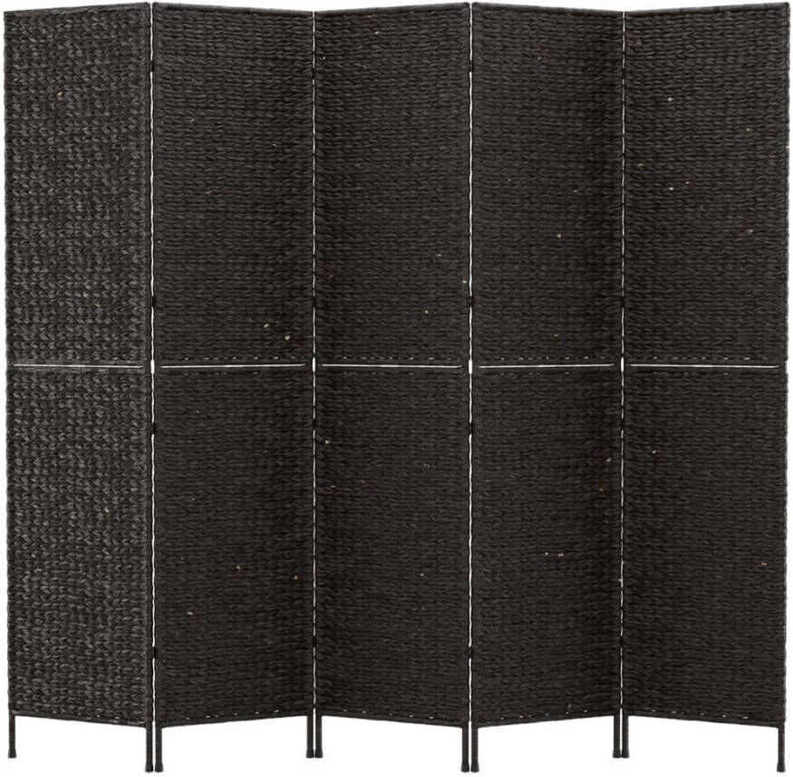 VidaXL -Kamerscherm-met-5-panelen-205x180-cm-waterhyacint-zwart - Foto 2