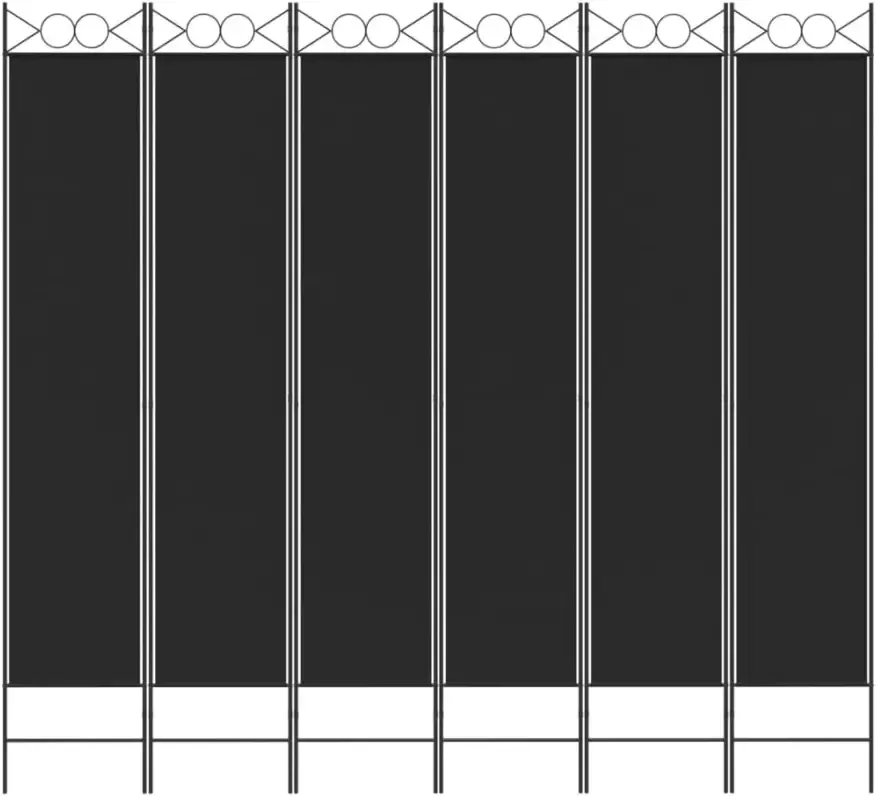 VidaXL -Kamerscherm-met-6-panelen-240x220-cm-stof-zwart