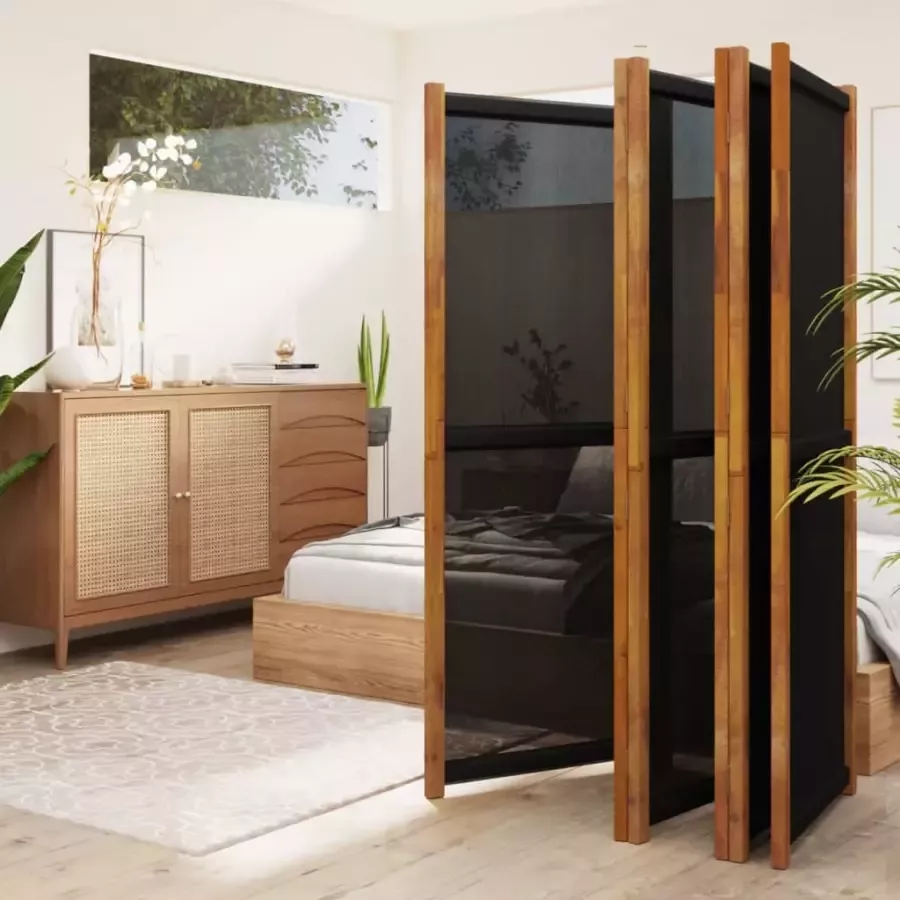 VidaXL -Kamerscherm-met-6-panelen-420x180-cm-zwart - Foto 2