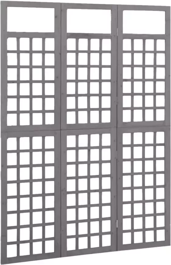 VidaXL -Kamerscherm trellis-met-3-panelen-121x180-cm-vurenhout-grijs