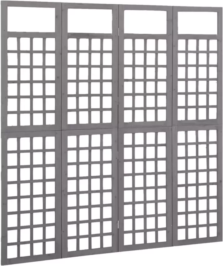 VidaXL -Kamerscherm trellis-met-4-panelen161x180-cm-vurenhout-grijs