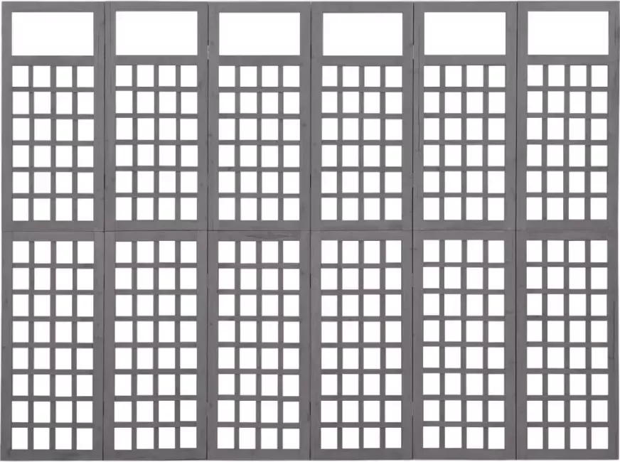 VidaXL -Kamerscherm trellis-met-6-panelen-242 5x180-cm-vurenhout-grijs - Foto 4