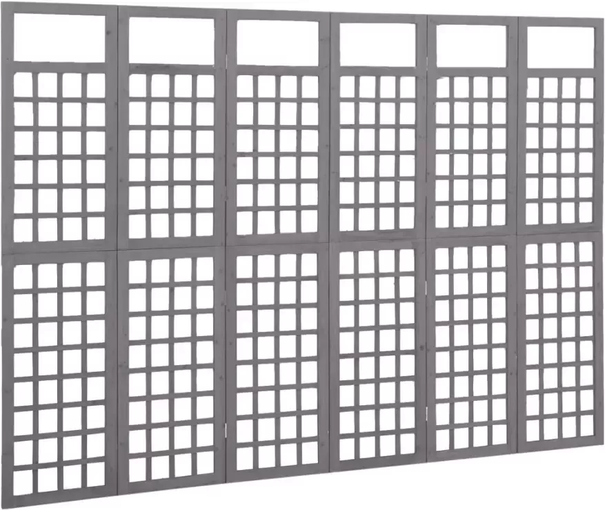 VidaXL -Kamerscherm trellis-met-6-panelen-242 5x180-cm-vurenhout-grijs - Foto 2