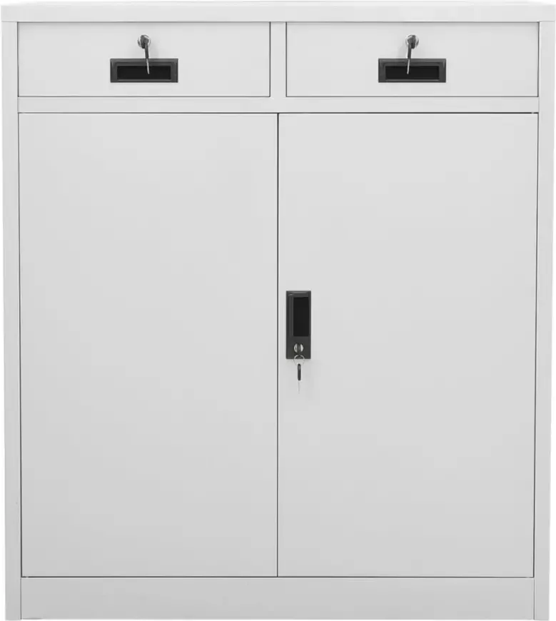 VidaXL Prolenta Premium Kantoorkast 90x40x102 cm staal lichtgrijs - Foto 4