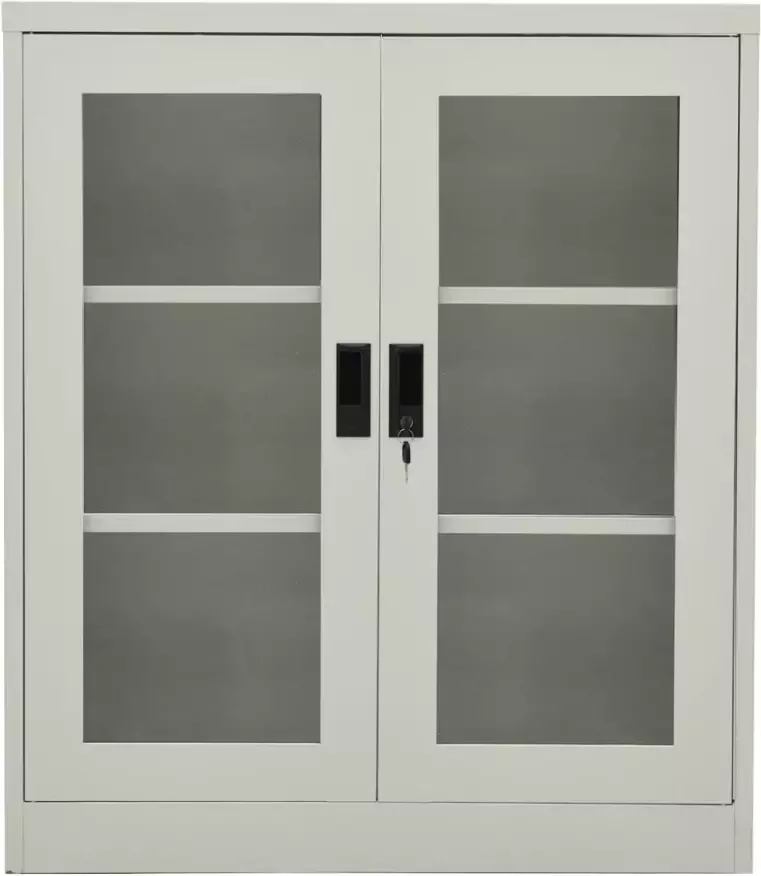 VidaXL -Kantoorkast-90x40x105-cm-staal-lichtgrijs - Foto 4