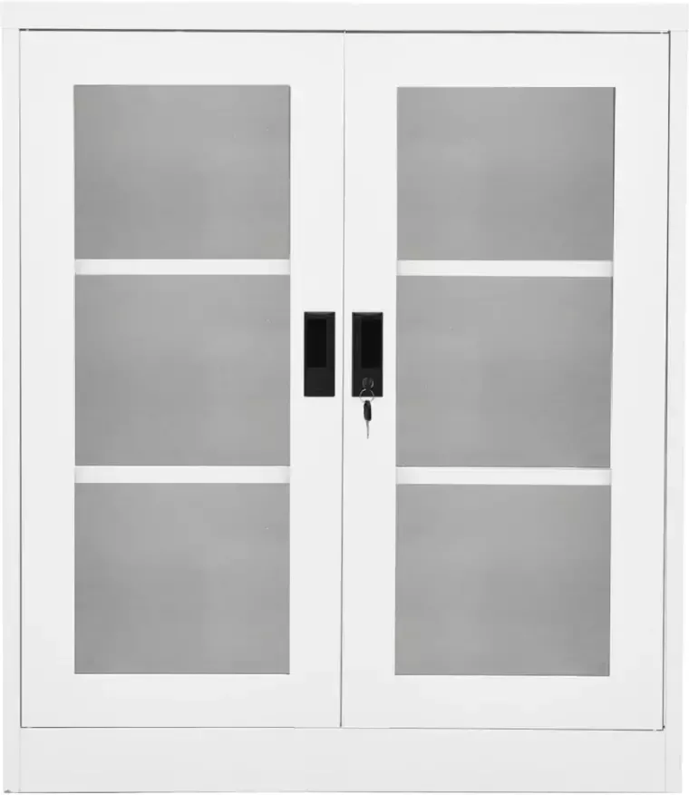 VidaXL -Kantoorkast-90x40x105-cm-staal-wit - Foto 4