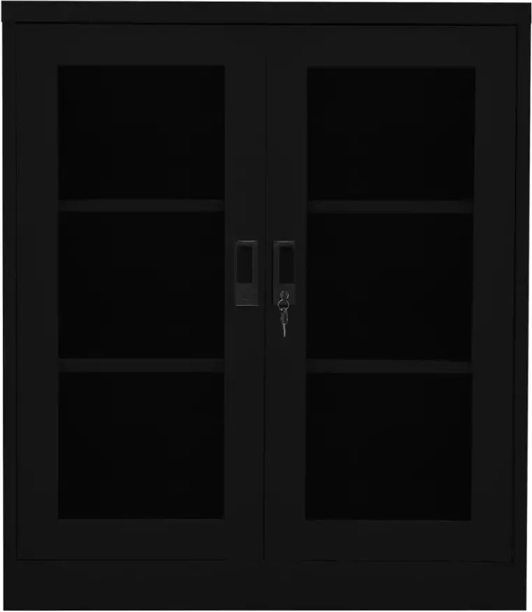 VidaXL -Kantoorkast-90x40x105-cm-staal-zwart - Foto 2
