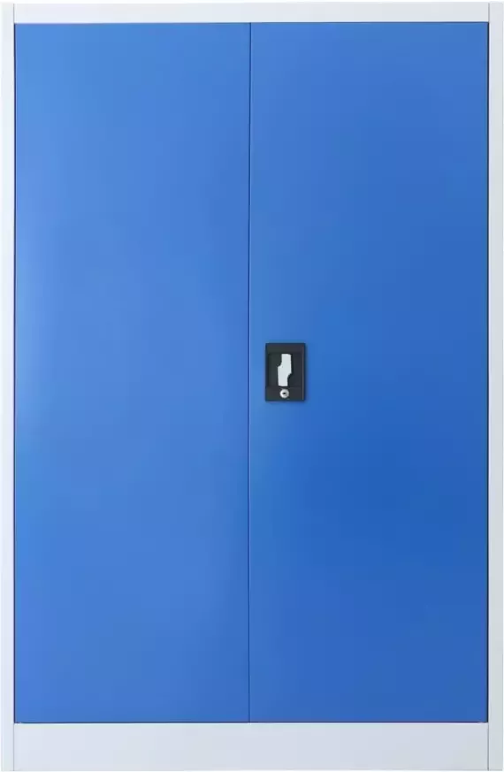 VidaXL -Kantoorkast-90x40x140-cm-metaal-grijs-en-blauw - Foto 6