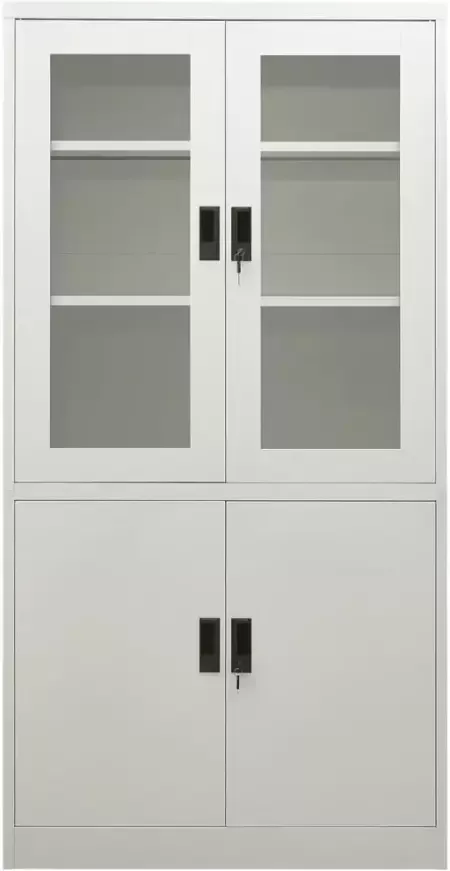 VidaXL -Kantoorkast-90x40x180-cm-staal-lichtgrijs - Foto 5