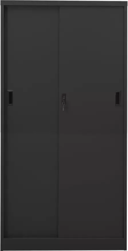 VidaXL -Kantoorkast-met-schuifdeuren-90x40x180-cm-staal-antracietkleur - Foto 2