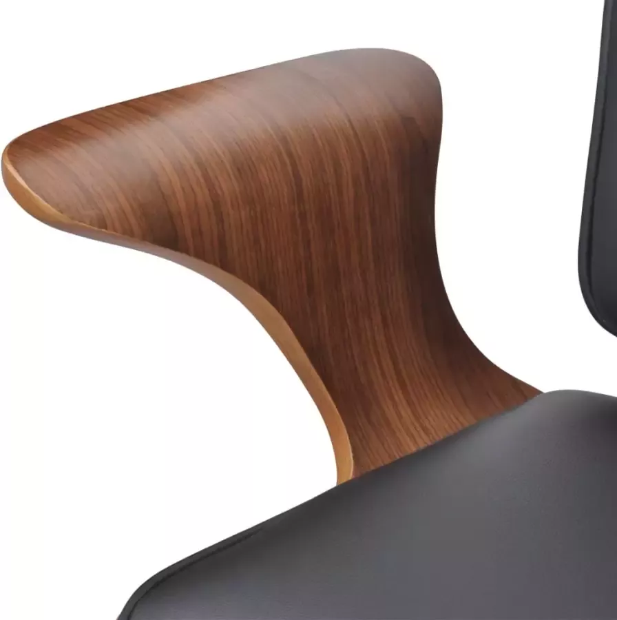 VidaXL -Kantoorstoel-draaibaar-gebogen-hout-en-kunstleer