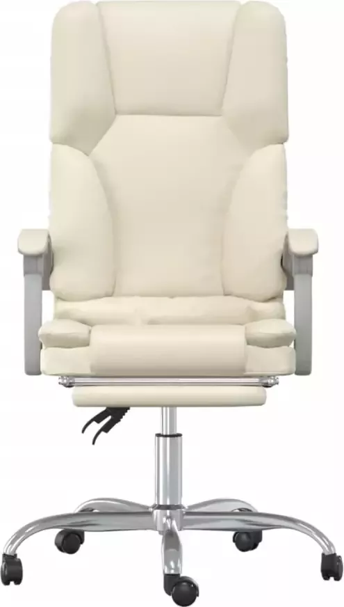 VIDAXL Kantoorstoel massage verstelbaar kunstleer crèmekleurig