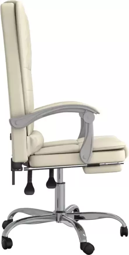 VidaXL -Kantoorstoel-massage-verstelbaar-kunstleer-crèmekleurig - Foto 4
