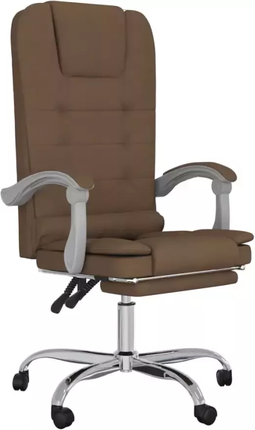 VidaXL -Kantoorstoel-massage-verstelbaar-stof-bruin - Foto 6