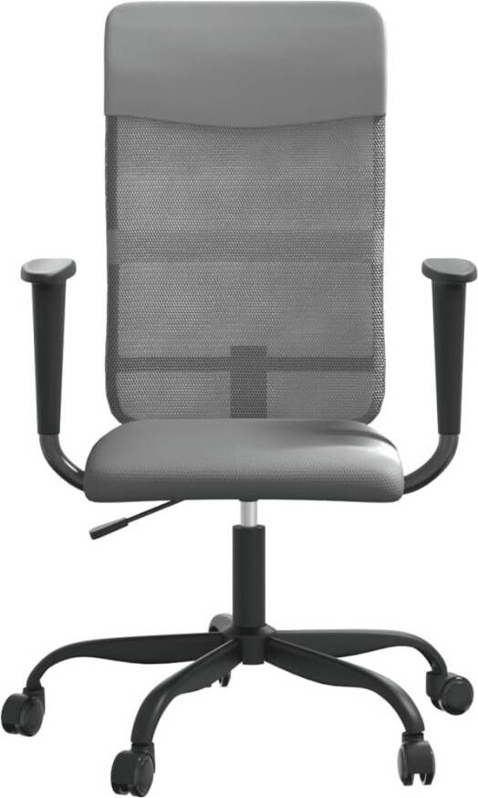 VidaXL -Kantoorstoel-verstelbare-hoogte-mesh-en-kunstleer-grijs - Foto 1