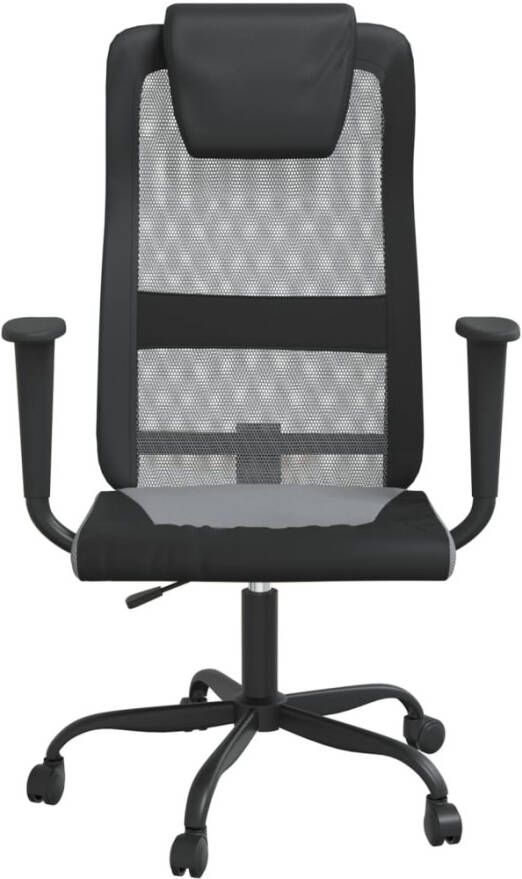 VidaXL -Kantoorstoel-verstelbare-hoogte-mesh-en-kunstleer-grijs-zwart - Foto 1