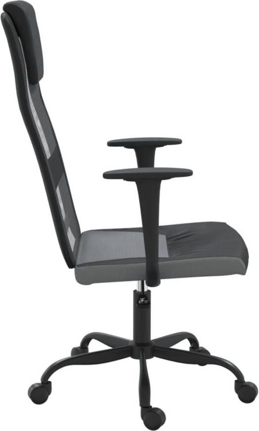 VidaXL -Kantoorstoel-verstelbare-hoogte-mesh-en-kunstleer-grijs-zwart - Foto 4