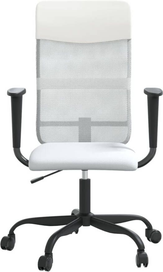 VidaXL -Kantoorstoel-verstelbare-hoogte-mesh-en-kunstleer-wit - Foto 1